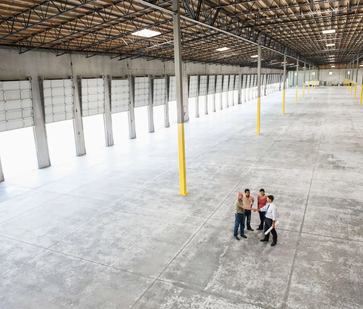 Team reviewing the interior of a property